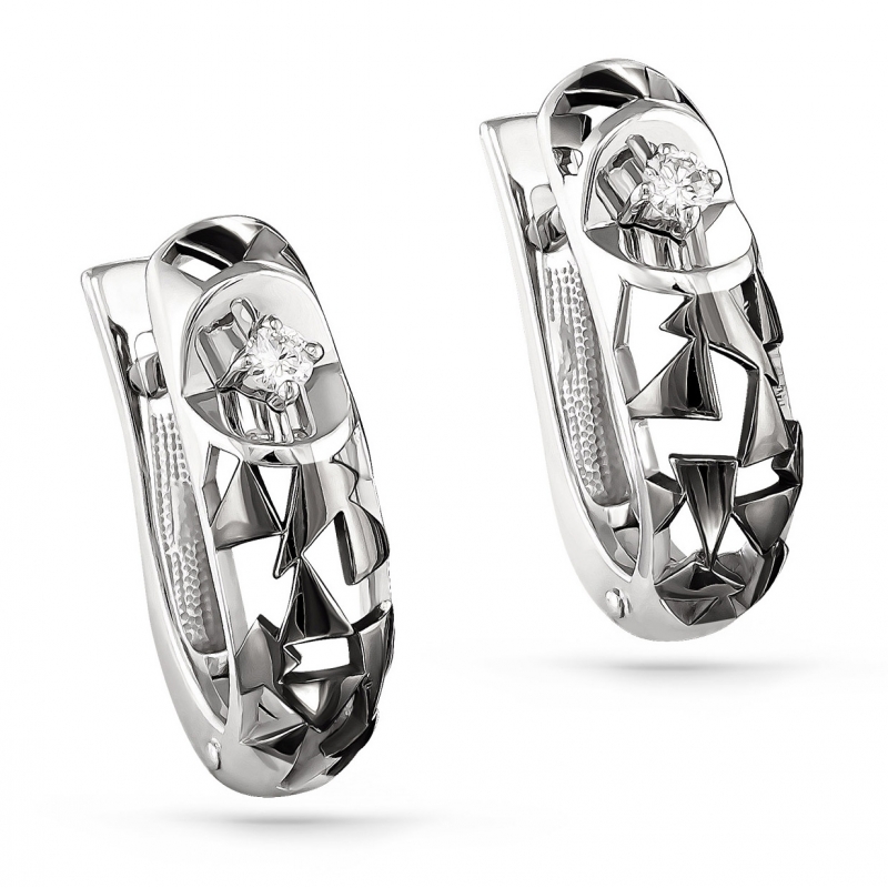 серьги из белого золота