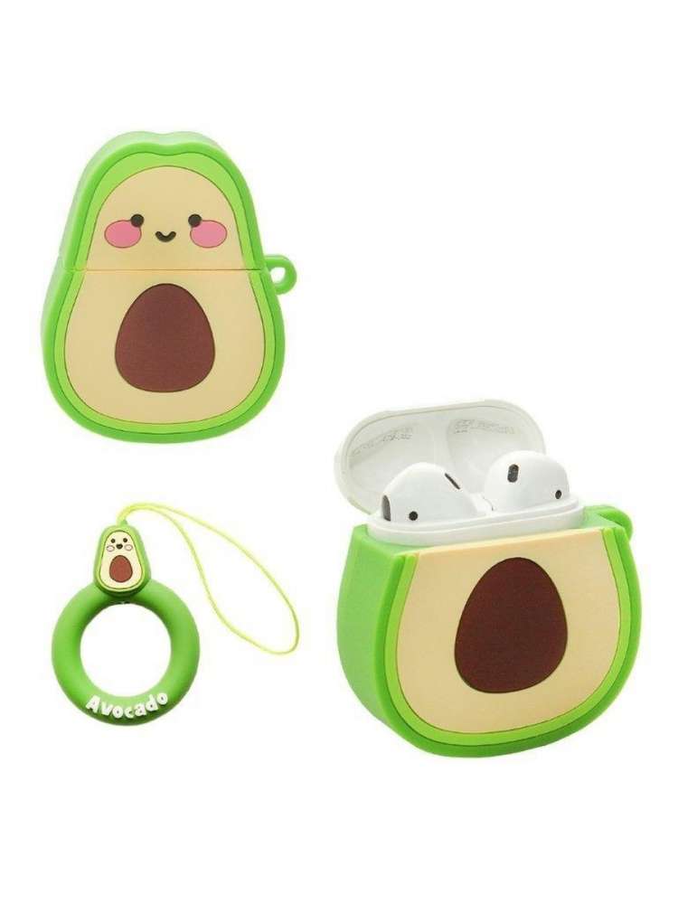 Продается Силиконовый чехол для наушников Apple AirPods 1 и 2 в виде авокадо.Низкие цены