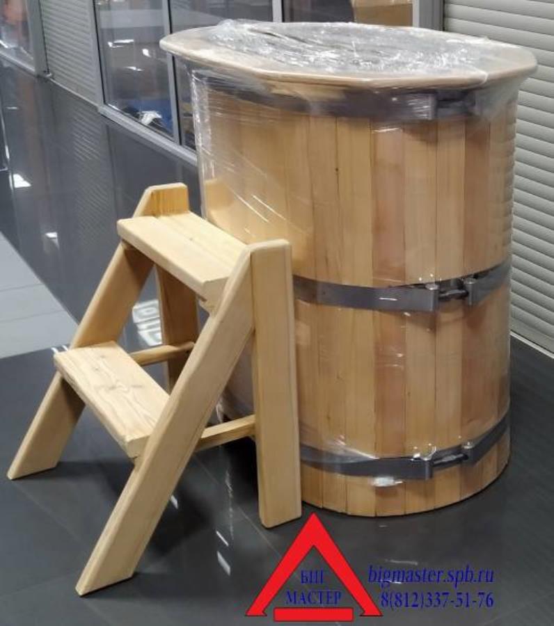 2x мeстная дyбoвaя Kупeль для бaни c плаcтикoвым вклaдышем