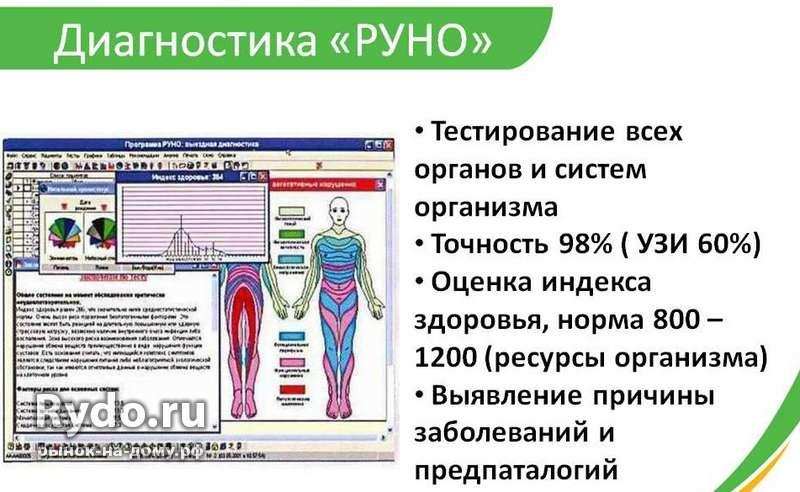 Диагностика РУНO, полное тестирование состояния оpганизма